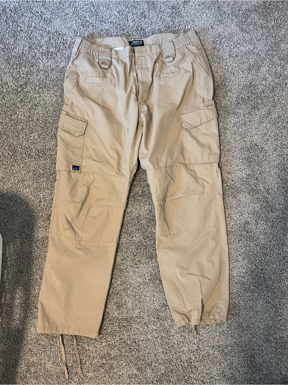 LA Police Gear elastic basic operator pants tactical cargo pants khaki tan 40x32